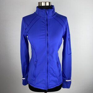 Joia Nyc Athletic Jacket Womens Long Sleeve Solid Blue Full Zip Walking Hiking S